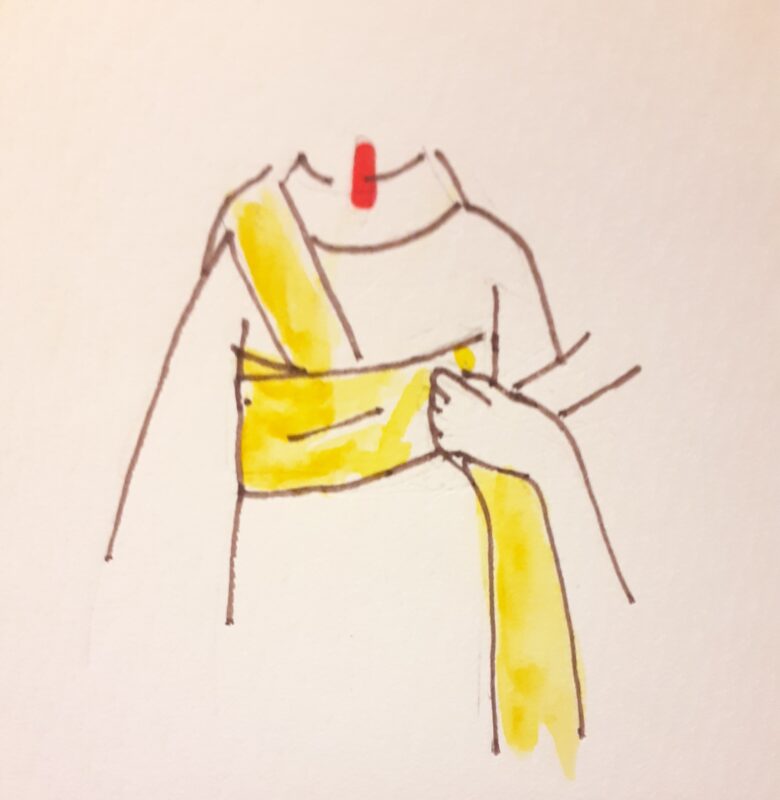 袴の着付け　半幅帯の結び方3