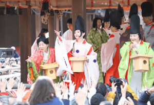 八坂神社節分のイベントを撮影した写真