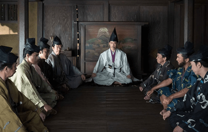 鎌倉殿の13人の頼朝と坂東武者の会議のシーンを撮影した写真